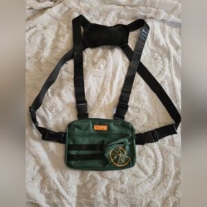 NWOT LVFT Live Fit Green Chest Rig Bag with Black Straps